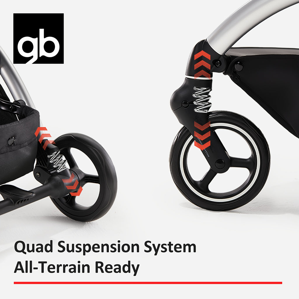 gb ORSA Stroller | Lightweight, One-Hand Folding, Reclining Seating, All-Terrain Shock Absorbers, Linked Braking System, 5-Point Safety Harness, Adjustable Footrest, Extra-Large Canopy, Aluminum Frame, Travel-Friendly, Spacious Storage Basket