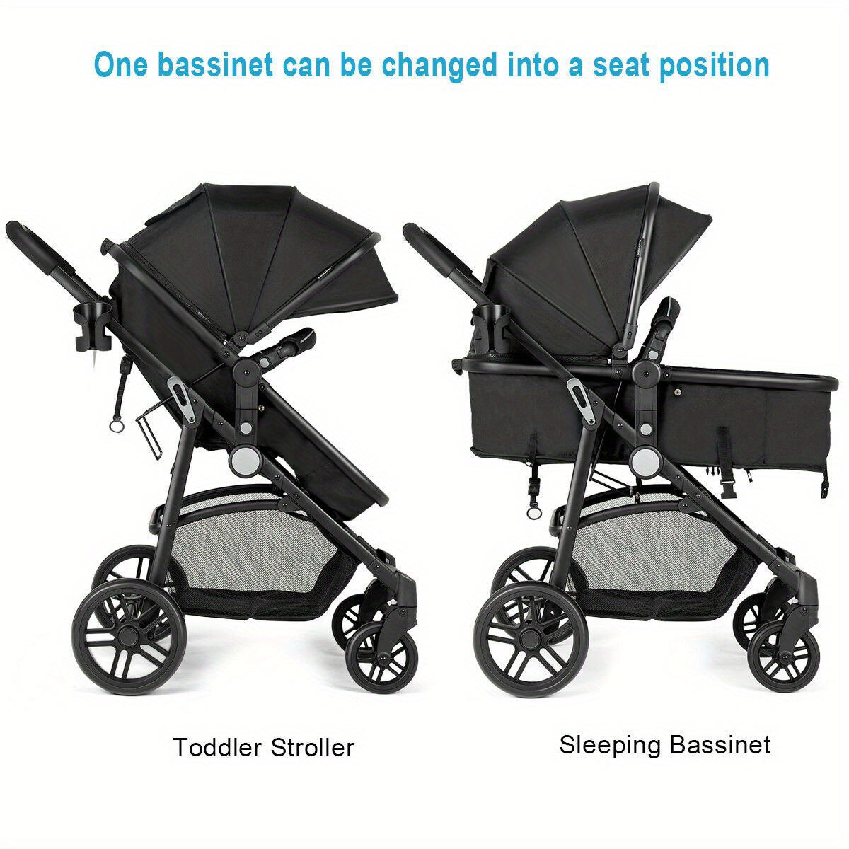 Christmas Multigot 2 in 1 Foldable Baby Stroller Kids Travel Newborn Infant Buggy Pushchair Black