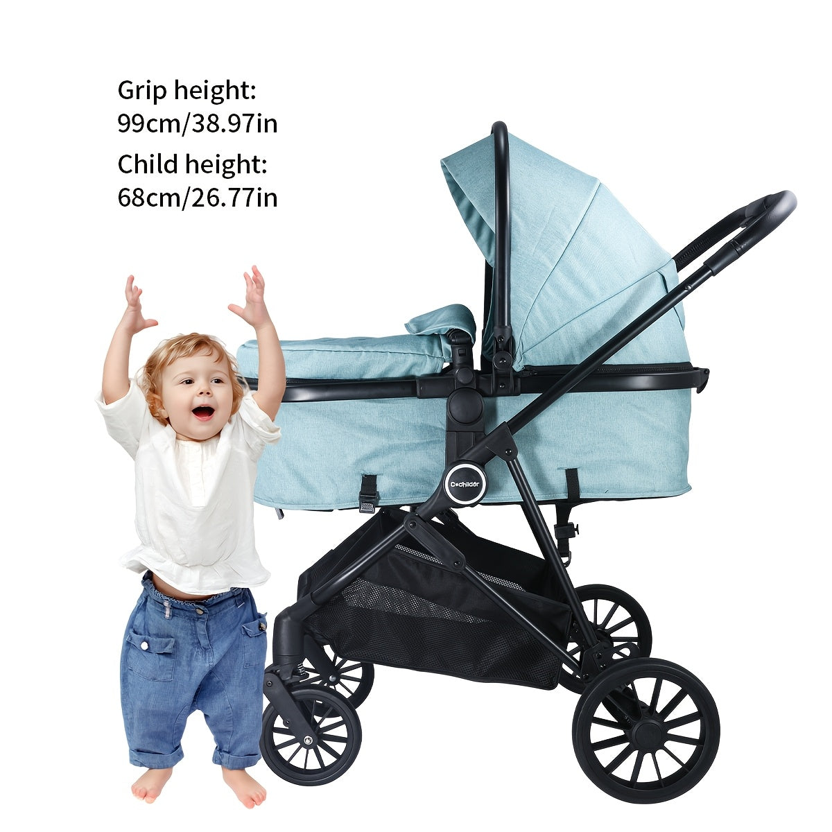 Two Way Baby Stroller, Mother Travel Good Helper, Supermarket Shopping, Baby Stroller Suitable for Spring Festival, Mother'S Day Gifts