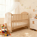 Non Full-Size Convertible Crib Set with 3-Inch Thick Mattress And Dome Mosquito Net, Adjustable Mattress Height, Movable Roller Design, Large Storage Space Under The Bed, Convertible Crib Set, Product Weight: 41 Pounds, Max Weight Limit: 33.1 Pounds