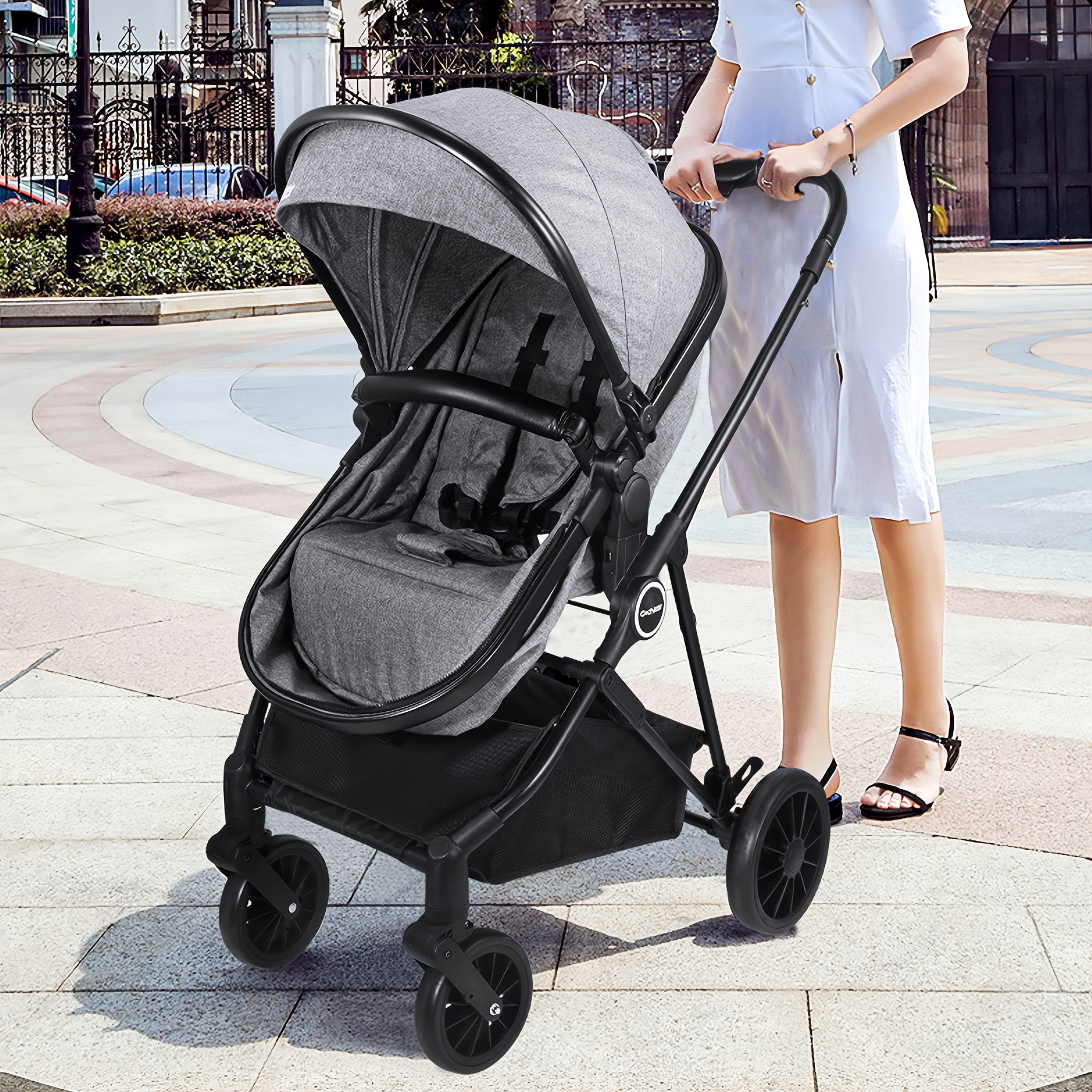 Two Way Baby Stroller, Mother Travel Good Helper, Supermarket Shopping, Baby Stroller Suitable for Spring Festival, Mother'S Day Gifts
