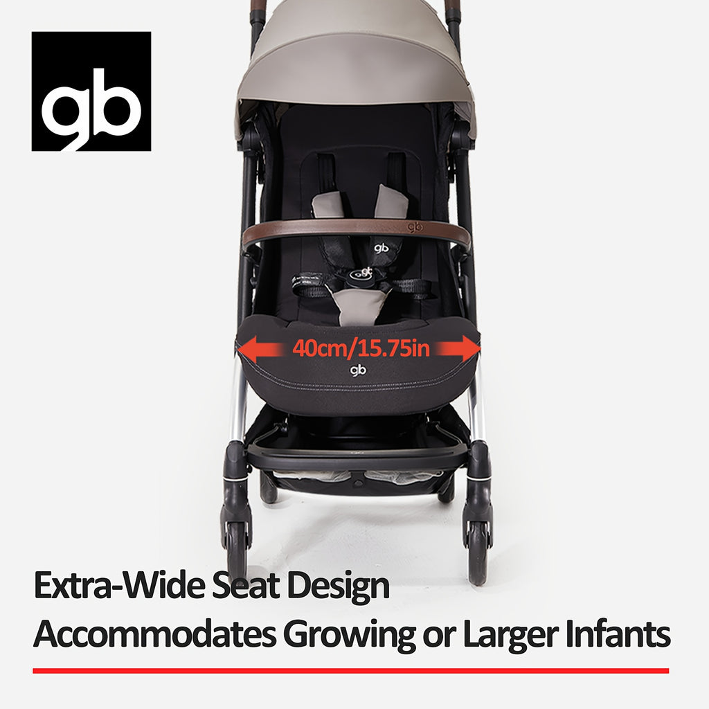gb ORSA Stroller | Lightweight, One-Hand Folding, Reclining Seating, All-Terrain Shock Absorbers, Linked Braking System, 5-Point Safety Harness, Adjustable Footrest, Extra-Large Canopy, Aluminum Frame, Travel-Friendly, Spacious Storage Basket