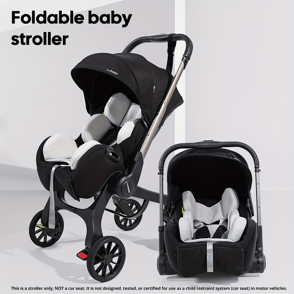 Travel Baby Stroller, Foldable and Bidirectional, Adjustable Sunshade Roof, Metal Frame and Comfortable Fabric- Multiple Colors Available (Black\u002F Pink\u002F Green)