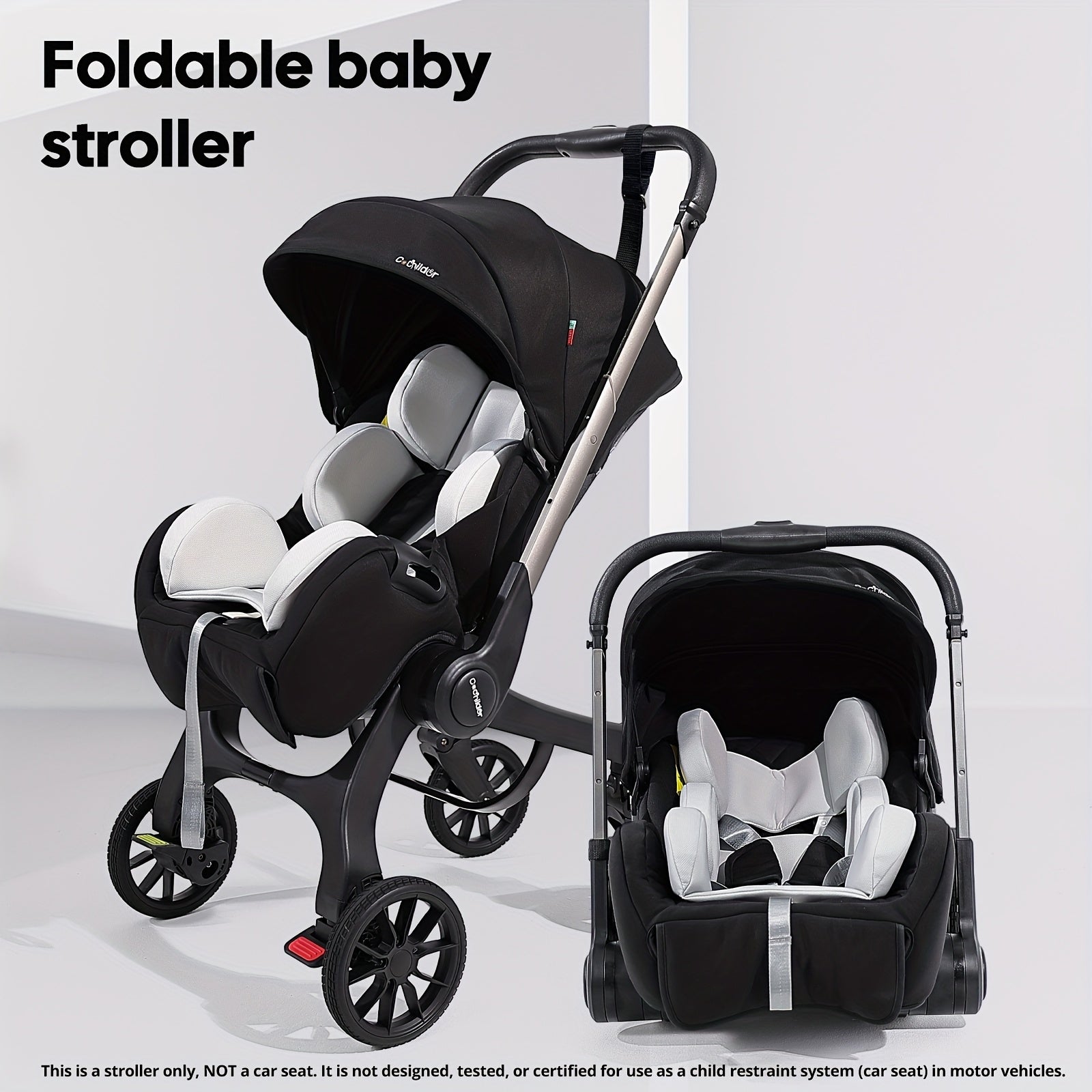 Travel Baby Stroller, Foldable and Bidirectional, Adjustable Sunshade Roof, Metal Frame and Comfortable Fabric- Multiple Colors Available (Black\u002F Pink\u002F Green)