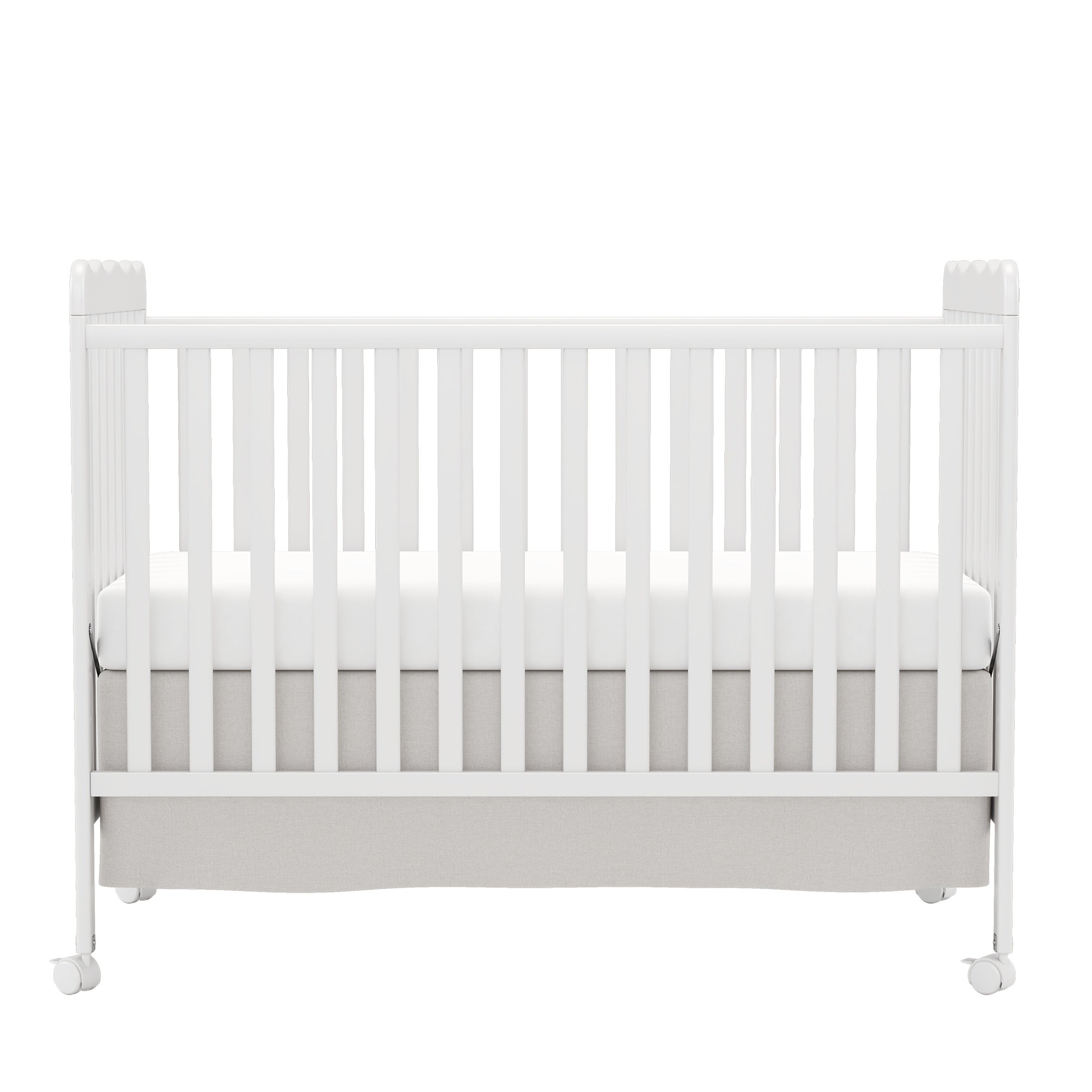 Goldzone 4in 1 Convertible Baby Crib, Wooden Baby Stuffs Converts Into Toddler Bed, Daybed, Newborn Essential with 3 Adjustable Base, Nursery Decor Necessities with Wheel & Non-Toxic Finishes, Item Weight: 36lbs, Maximum Weight Recommendation: 50lbs