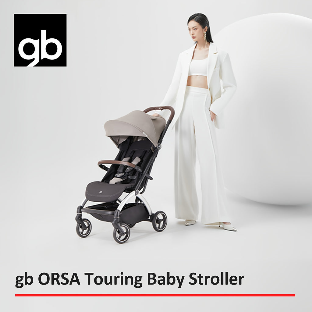 gb ORSA Stroller | Lightweight, One-Hand Folding, Reclining Seating, All-Terrain Shock Absorbers, Linked Braking System, 5-Point Safety Harness, Adjustable Footrest, Extra-Large Canopy, Aluminum Frame, Travel-Friendly, Spacious Storage Basket