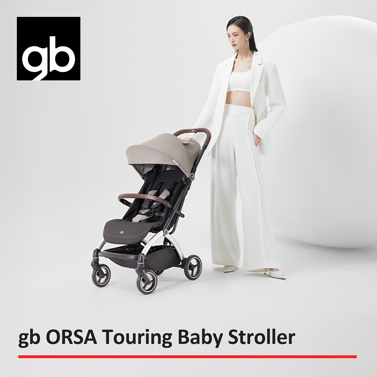 gb ORSA Stroller | Lightweight, One-Hand Folding, Reclining Seating, All-Terrain Shock Absorbers, Linked Braking System, 5-Point Safety Harness, Adjustable Footrest, Extra-Large Canopy, Aluminum Frame, Travel-Friendly, Spacious Storage Basket