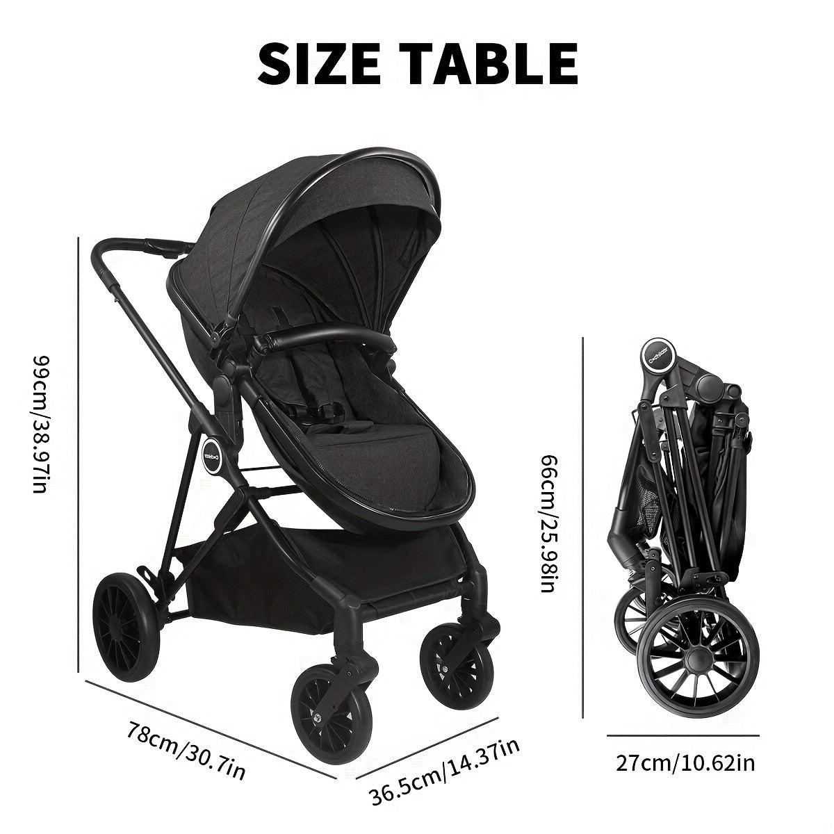 Two Way Baby Stroller, Mother Travel Good Helper, Supermarket Shopping, Baby Stroller Suitable for Spring Festival, Mother'S Day Gifts