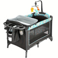 The 5-in-1 Portable Baby Bassinet With Side Bed Features A Detachable Changing Table, Mattress, Storage Shelf, Music Player, And Three Height Settings, Providing A Spacious Playpen For Baby. A Great Birthday Gift.Approx. 29.1 Lbs (max Rec. 19 Lbs)
